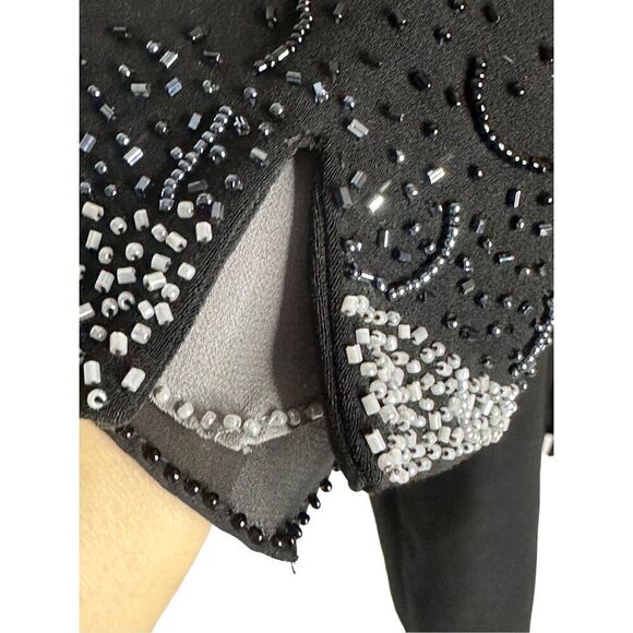 Carissimo Black Beaded Dressy Jacket Size 24 - Picture 7 of 15